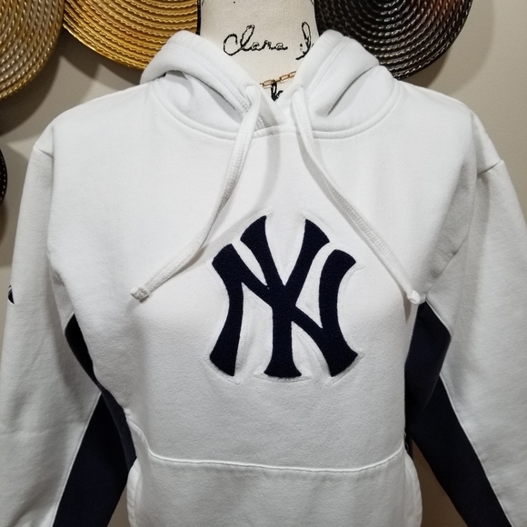 COPY - Majestic YANKEES Sweater Hoodie Color White With Navy Blue SIZE M... - Picture 3 of 17